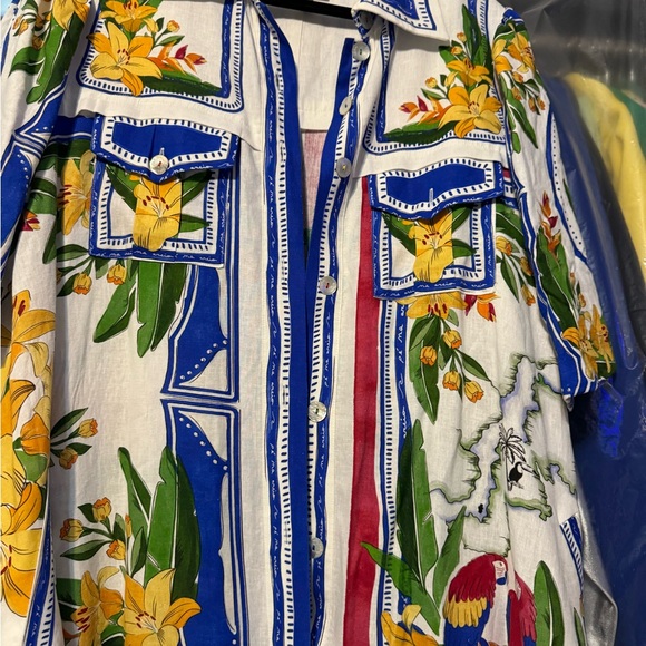 Adorable Farm Rio Tropical Destination Shirt Dress - Picture 3 of 5
